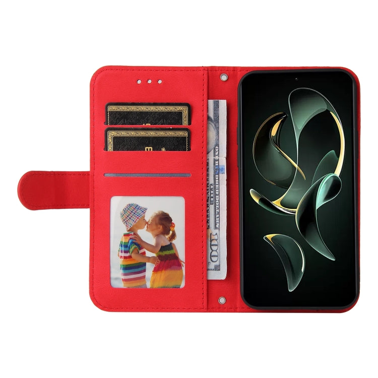 Skin Feel Life Tree Metal Button Leather Phone Case