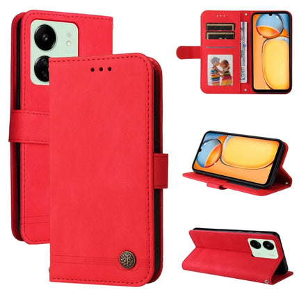 Skin Feel Life Tree Metal Button Leather Phone Case, For Xiaomi Redmi Note13 5G Global, For Xiaomi Redmi 13C 4G, For Xiaomi Redmi Note13 Pro+ 5G Global, For Xiaomi Redmi Note13 Pro 5G Global