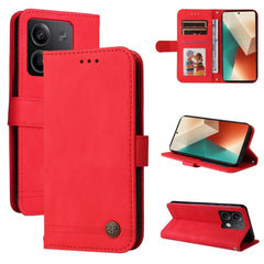 Skin Feel Life Tree Metal Button Leather Phone Case