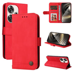 Skin Feel Life Tree Metal Button Leather Phone Case