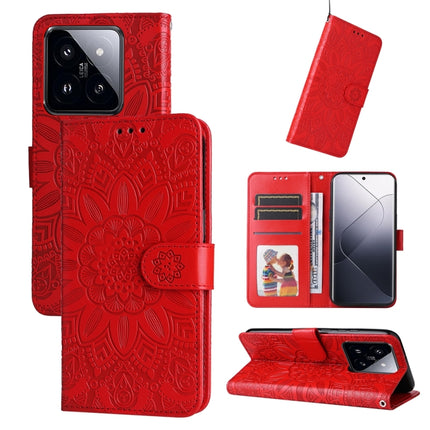 Embossed Sunflower Leather Phone Case, For Xiaomi 14 Ultra, For Xiaomi 14 Pro, For Xiaomi 14, For Xiaomi Redmi Note13 5G Global