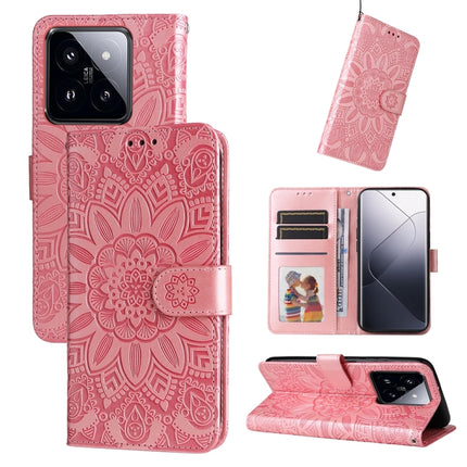 Embossed Sunflower Leather Phone Case, For Xiaomi 14 Ultra, For Xiaomi 14 Pro, For Xiaomi 14, For Xiaomi Redmi Note13 5G Global