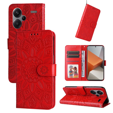 Embossed Sunflower Leather Phone Case, For Xiaomi Redmi 13C 4G, For Xiaomi Redmi Note13 Pro+ 5G Global, For Xiaomi Redmi Note13 Pro 5G Global, For Xiaomi 13T / Redmi K60 Ultra