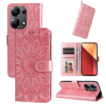 Embossed Sunflower Leather Phone Case, For Xiaomi Redmi A3, For Xiaomi Redmi Note13 Pro 4G Global/Poco M6 Pro 4G, For Xiaomi Redmi Note13 4G, For Xiaomi Redmi K70E