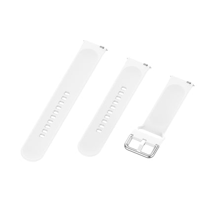 22mm Universal Silver Buckle Silicone Replacement Wrist Strap, L