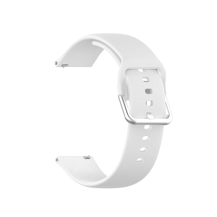 22mm Universal Silver Buckle Silicone Replacement Wrist Strap, S