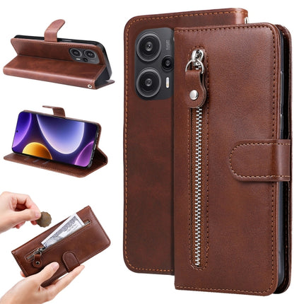 Calf Texture Zipper Leather Phone Case, For Xiaomi 13T / Redmi K60 Ultra, For Xiaomi Redmi Poco F5, For Xiaomi Redmi K60 / K60 Pro, For Xiaomi Redmi Note 12S 4G