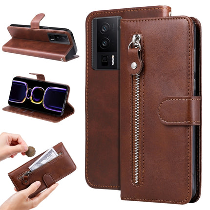 Calf Texture Zipper Leather Phone Case, For Xiaomi 13T / Redmi K60 Ultra, For Xiaomi Redmi Poco F5, For Xiaomi Redmi K60 / K60 Pro, For Xiaomi Redmi Note 12S 4G