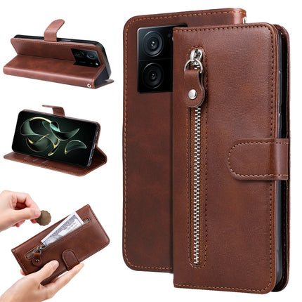 Calf Texture Zipper Leather Phone Case, For Xiaomi 13T / Redmi K60 Ultra, For Xiaomi Redmi Poco F5, For Xiaomi Redmi K60 / K60 Pro, For Xiaomi Redmi Note 12S 4G