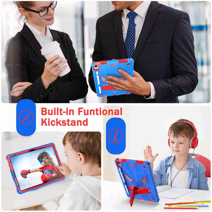 Spider Texture Silicone Hybrid PC Tablet Case with Shoulder Strap, For iPad 10th Gen 10.9 2022, For iPad Pro 11 2021 / Air 5 10.9