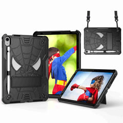 Spider Texture Silicone Hybrid PC Tablet Case with Shoulder Strap, For iPad 10th Gen 10.9 2022, For iPad Pro 11 2021 / Air 5 10.9, For iPad 10.2 2021 / 2020 / 2019, For iPad  mini 2024 / mini 6