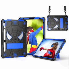 Spider Texture Silicone Hybrid PC Tablet Case with Shoulder Strap, For iPad 10th Gen 10.9 2022, For iPad Pro 11 2021 / Air 5 10.9, For iPad 10.2 2021 / 2020 / 2019, For iPad  mini 2024 / mini 6