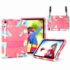 For iPad mini 6 / Camouflage + Rose Red