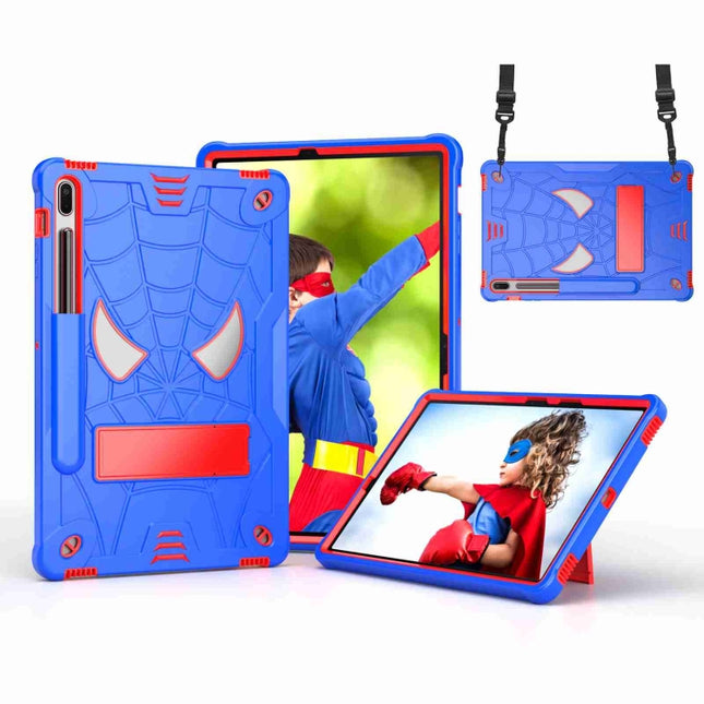 Spider Texture Silicone Hybrid PC Tablet Case with Shoulder Strap, For Samsung Galaxy Tab S7 FE / S7+ / S8+, For Samsung Galaxy Tab S7 / S8