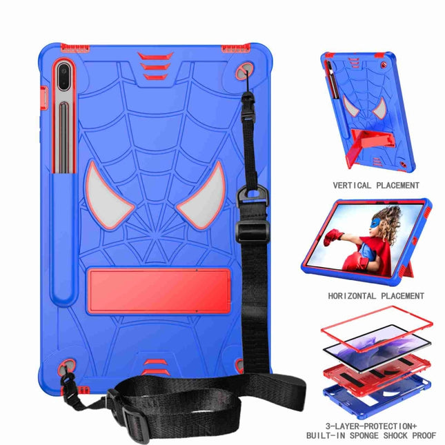 Spider Texture Silicone Hybrid PC Tablet Case with Shoulder Strap, For Samsung Galaxy Tab S7 FE / S7+ / S8+, For Samsung Galaxy Tab S7 / S8