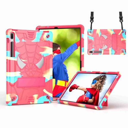 Spider Texture Silicone Hybrid PC Tablet Case with Shoulder Strap, For Samsung Galaxy Tab S7 FE / S7+ / S8+, For Samsung Galaxy Tab S7 / S8