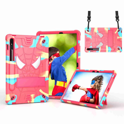Spider Texture Silicone Hybrid PC Tablet Case with Shoulder Strap, For Samsung Galaxy Tab S7 FE / S7+ / S8+, For Samsung Galaxy Tab S7 / S8