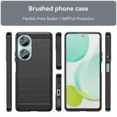Brushed Texture Carbon Fiber TPU Phone Case