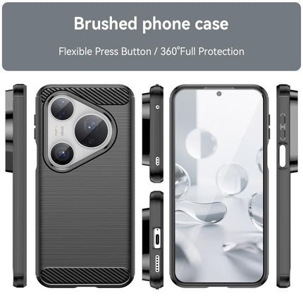 Brushed Texture Carbon Fiber TPU Phone Case, For Huawei Pura 80 Ultra 5G, For Huawei Pura 80 Pro+ 5G, For Huawei Pura 80 Pro 5G, For Huawei Pura 80 5G, For Huawei Mate 70 Pro / 70 Pro+, For Huawei Mate 70, For Huawei Pura 70 Pro / Pura 70 Pro+         ...