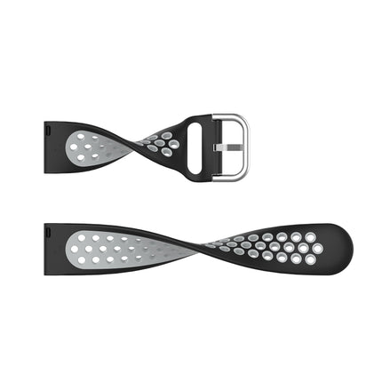For Fitbit Versa 2 / Versa / Versa Lite / Blaze 23mm Sports Two Colors Silicone Replacement Strap Watchband