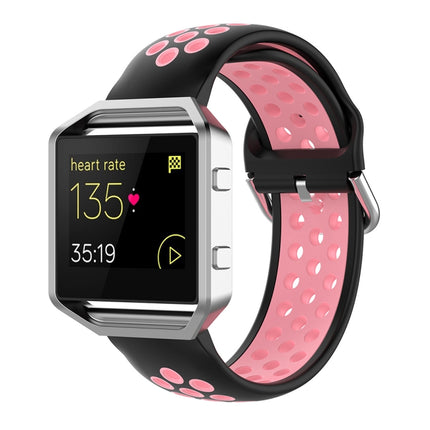 For Fitbit Versa 2 / Versa / Versa Lite / Blaze 23mm Sports Two Colors Silicone Replacement Strap Watchband