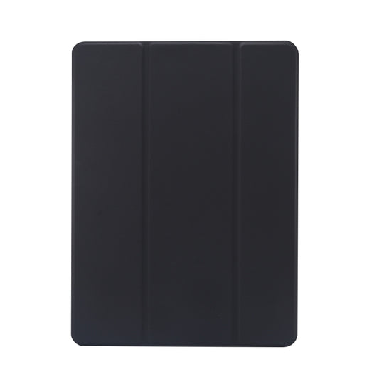 3-folding Electric Pressed Skin Texture Horizontal Flip Shockproof Transparent TPU + PU Leather Case with Holder & Pen Slot & Sleep / Wake-up Function, For iPad 10.2 2021 / 2020 / 2019