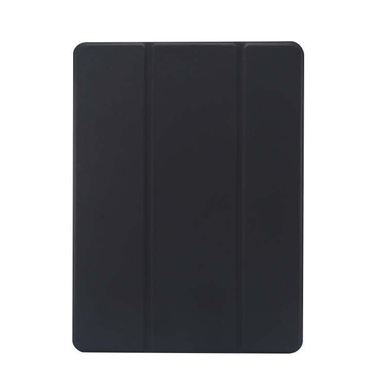 3-folding Electric Pressed Skin Texture Horizontal Flip Shockproof Transparent TPU + PU Leather Case with Holder & Pen Slot & Sleep / Wake-up Function