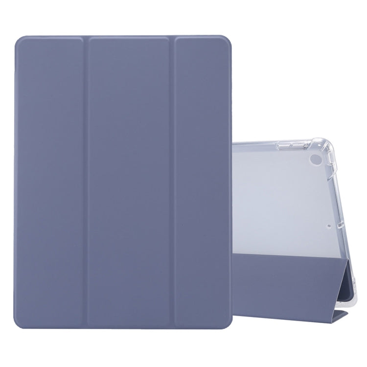 3-folding Electric Pressed Skin Texture Horizontal Flip Shockproof Transparent TPU + PU Leather Case with Holder & Pen Slot & Sleep / Wake-up Function