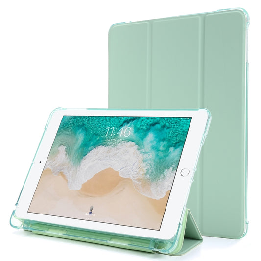 Funda de cuero con tapa horizontal y soporte triple y portalápices para iPad 9.7 (2018) y (2017) y iPad Air 2