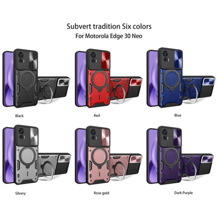 CD Texture Sliding Camshield Magnetic Holder Phone Case, For Motorola Edge 30 Neo, For Motorola Moto G62, For Motorola Edge 30 Ultra, For Motorola Moto G22 / E32