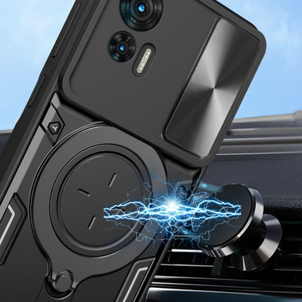 CD Texture Sliding Camshield Magnetic Holder Phone Case, For Motorola Edge 30 Neo, For Motorola Moto G62, For Motorola Edge 30 Ultra, For Motorola Moto G22 / E32