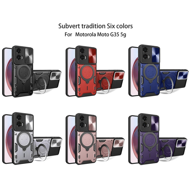 CD Texture Sliding Camshield Magnetic Holder Phone Case, For Motorola Moto G35, For Motorola Moto G55, For Motorola Edge 50 Neo, For Motorola Moto G85