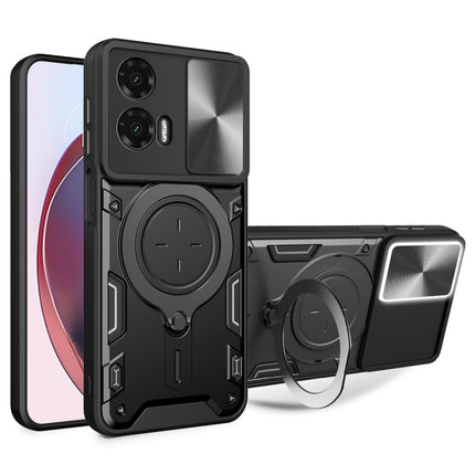 CD Texture Sliding Camshield Magnetic Holder Phone Case, For Motorola Moto G35, For Motorola Moto G55, For Motorola Edge 50 Neo, For Motorola Moto G85