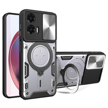 CD Texture Sliding Camshield Magnetic Holder Phone Case, For Motorola Moto G35, For Motorola Moto G55, For Motorola Edge 50 Neo, For Motorola Moto G85