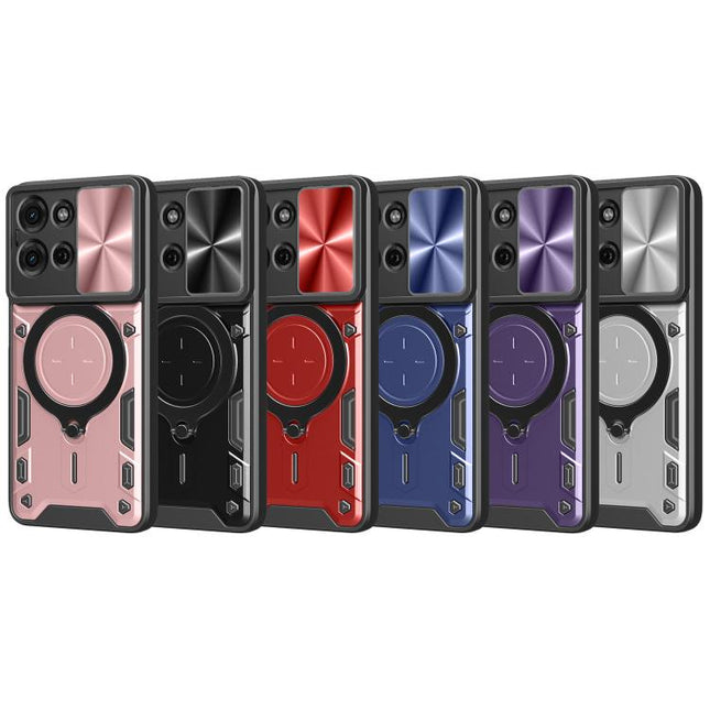 CD Texture Sliding Camshield Magnetic Holder Phone Case