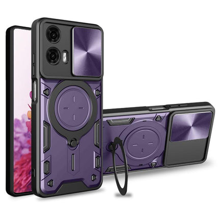 CD Texture Sliding Camshield Magnetic Holder Phone Case, For Motorola Edge 50 Neo, For Motorola Moto G85, For Motorola Edge 50 Pro Global, For Motorola Moto G24 Power