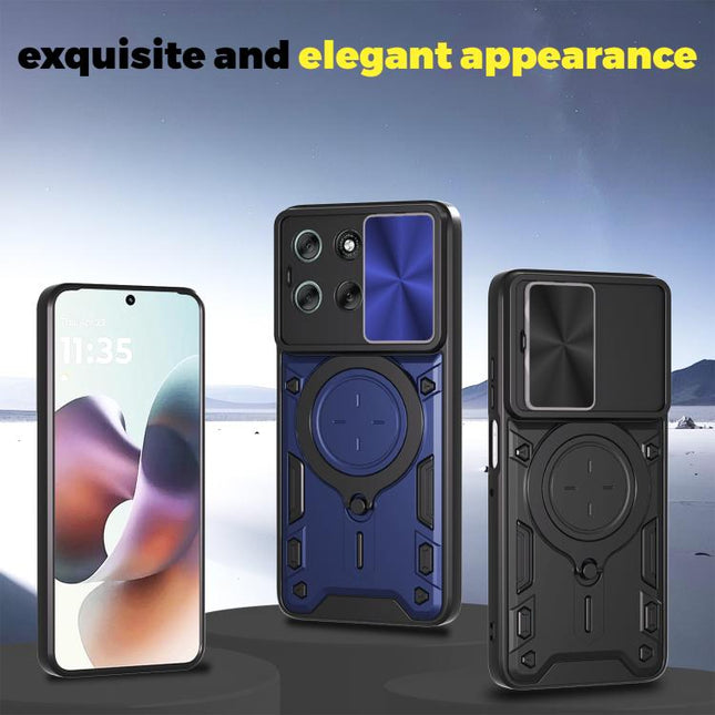 CD Texture Sliding Camshield Magnetic Holder Phone Case