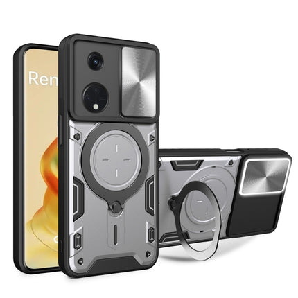 CD Texture Sliding Camshield Magnetic Holder Phone Case, For OPPO F23 5G India / A98 5G / A1 5G, For OPPO Find X8 Pro, For OPPO Reno8 T 5G, For OPPO A17 4G