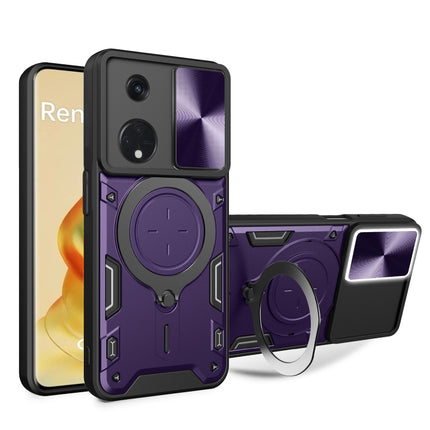 CD Texture Sliding Camshield Magnetic Holder Phone Case, For OPPO F23 5G India / A98 5G / A1 5G, For OPPO Find X8 Pro, For OPPO Reno8 T 5G, For OPPO A17 4G