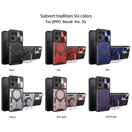 CD Texture Sliding Camshield Magnetic Holder Phone Case, For OPPO Reno8 Pro 5G, For OPPO Reno8 5G, For OPPO Reno7 4G / F21 Pro 4G, For OPPO Reno7 5G