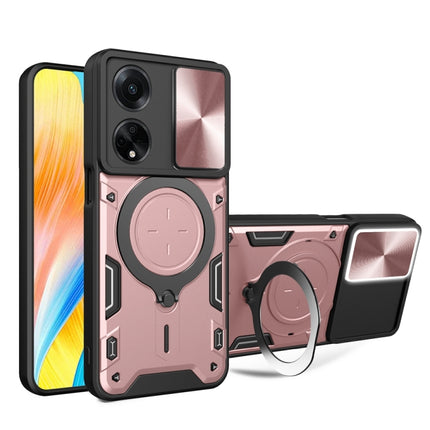 CD Texture Sliding Camshield Magnetic Holder Phone Case, For OPPO F23 5G India / A98 5G / A1 5G, For OPPO Find X8 Pro, For OPPO Reno8 T 5G, For OPPO A17 4G