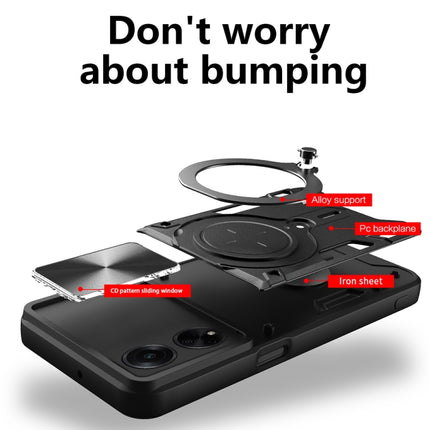 CD Texture Sliding Camshield Magnetic Holder Phone Case, For OPPO F23 5G India / A98 5G / A1 5G, For OPPO Find X8 Pro, For OPPO Reno8 T 5G, For OPPO A17 4G