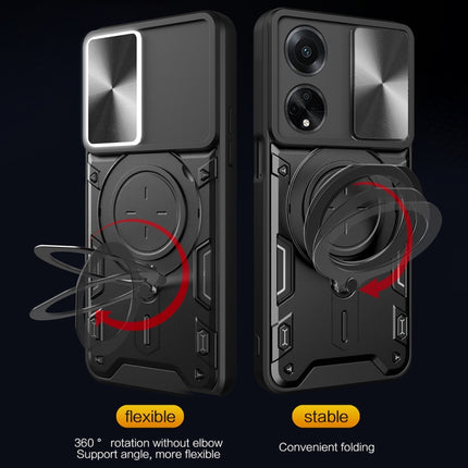 CD Texture Sliding Camshield Magnetic Holder Phone Case, For OPPO F23 5G India / A98 5G / A1 5G, For OPPO Find X8 Pro, For OPPO Reno8 T 5G, For OPPO A17 4G