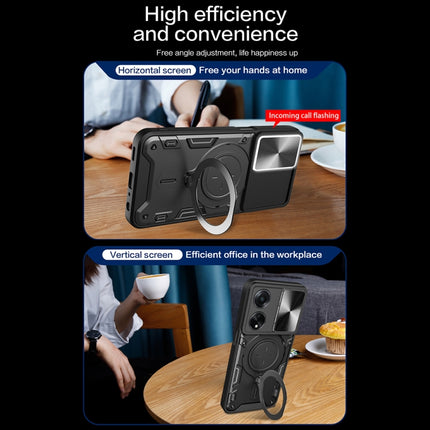 CD Texture Sliding Camshield Magnetic Holder Phone Case, For OPPO F23 5G India / A98 5G / A1 5G, For OPPO Find X8 Pro, For OPPO Reno8 T 5G, For OPPO A17 4G