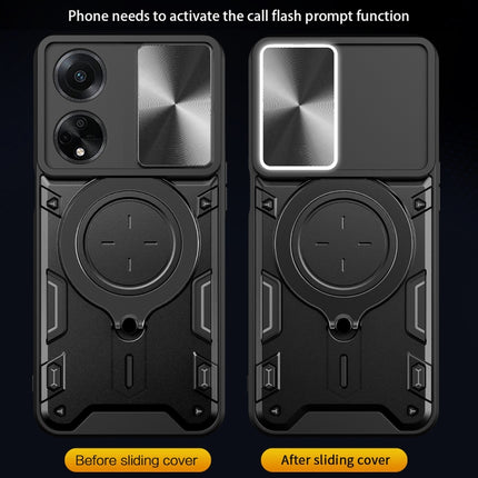 CD Texture Sliding Camshield Magnetic Holder Phone Case, For OPPO F23 5G India / A98 5G / A1 5G, For OPPO Find X8 Pro, For OPPO Reno8 T 5G, For OPPO A17 4G
