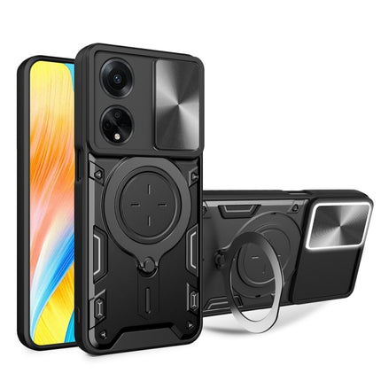 CD Texture Sliding Camshield Magnetic Holder Phone Case, For OPPO F23 5G India / A98 5G / A1 5G, For OPPO Find X8 Pro, For OPPO Reno8 T 5G, For OPPO A17 4G