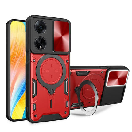 CD Texture Sliding Camshield Magnetic Holder Phone Case, For OPPO F23 5G India / A98 5G / A1 5G, For OPPO Find X8 Pro, For OPPO Reno8 T 5G, For OPPO A17 4G