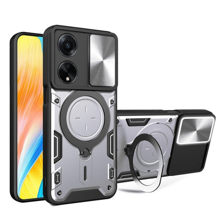 CD Texture Sliding Camshield Magnetic Holder Phone Case, For OPPO F23 5G India / A98 5G / A1 5G, For OPPO Find X8 Pro, For OPPO Reno8 T 5G, For OPPO A17 4G