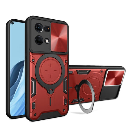 CD Texture Sliding Camshield Magnetic Holder Phone Case, For OPPO Reno8 Pro 5G, For OPPO Reno8 5G, For OPPO Reno7 4G / F21 Pro 4G, For OPPO Reno7 5G