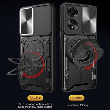 CD Texture Sliding Camshield Magnetic Holder Phone Case, For OPPO F23 5G India / A98 5G / A1 5G, For OPPO Find X8 Pro, For OPPO Reno8 T 5G, For OPPO A17 4G